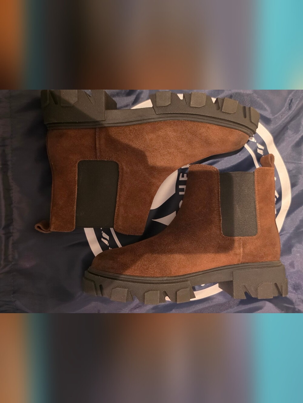 Urban Outfitters Brown Suede Lug Chelsea Boots